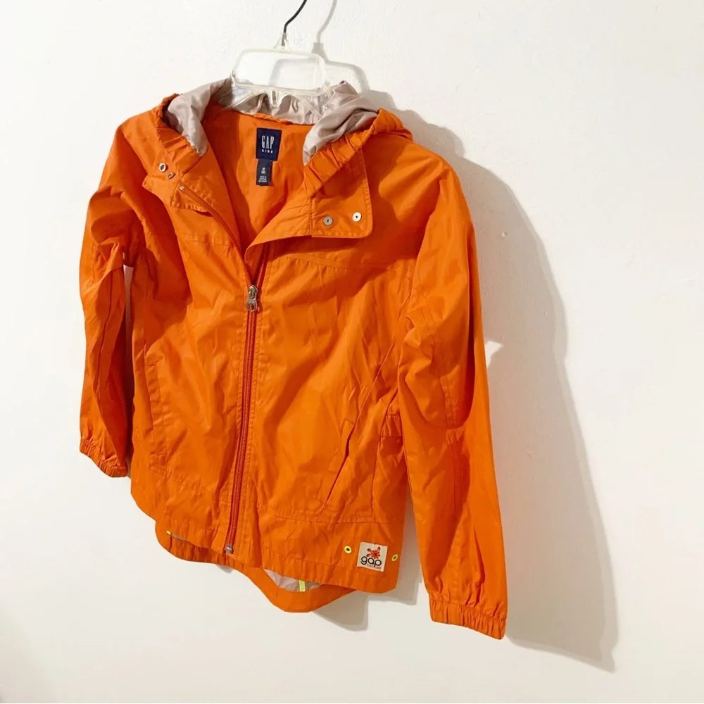 Gap Full Front Zip Hooded Windbreaker Jacket Elastic Cuffs and Cinched Back 🧡